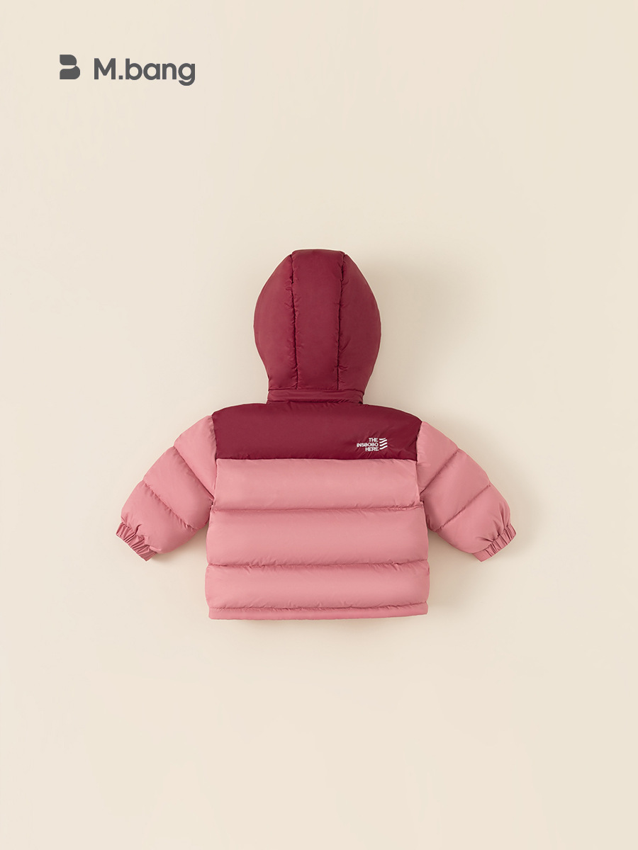 Babycity niños abajo chaqueta de invierno casual niñas color a juego con capucha abajo chaqueta engrosada caliente DY23134