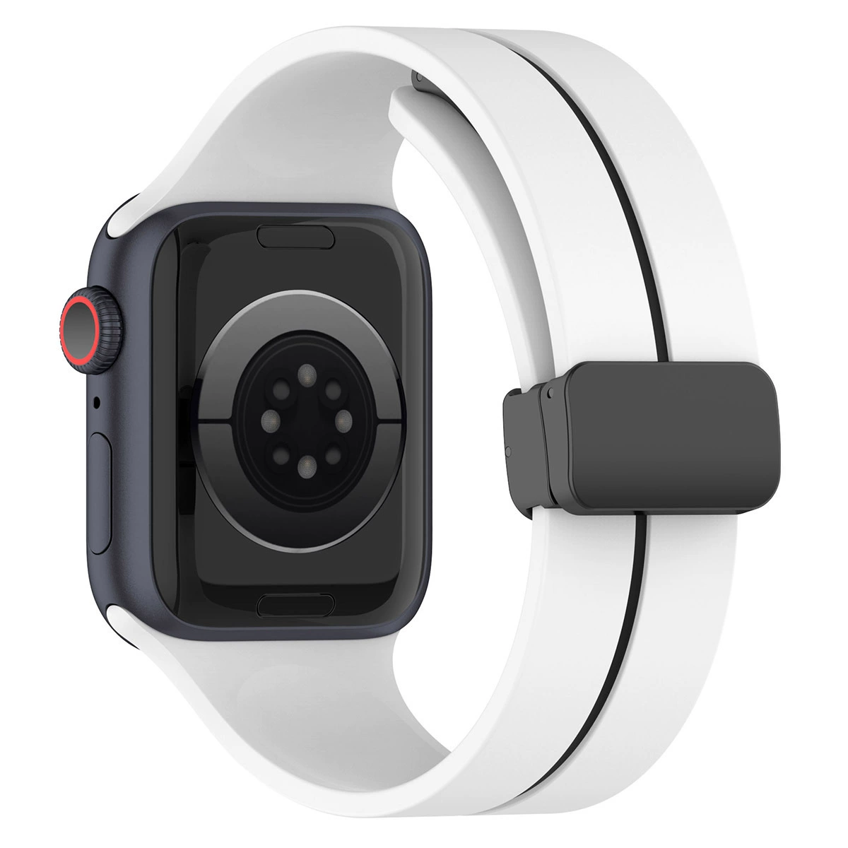 Применение Apple Watch iWatch876SE силиконовый магнитный ремешок Apple Watch однотонный складной браслет