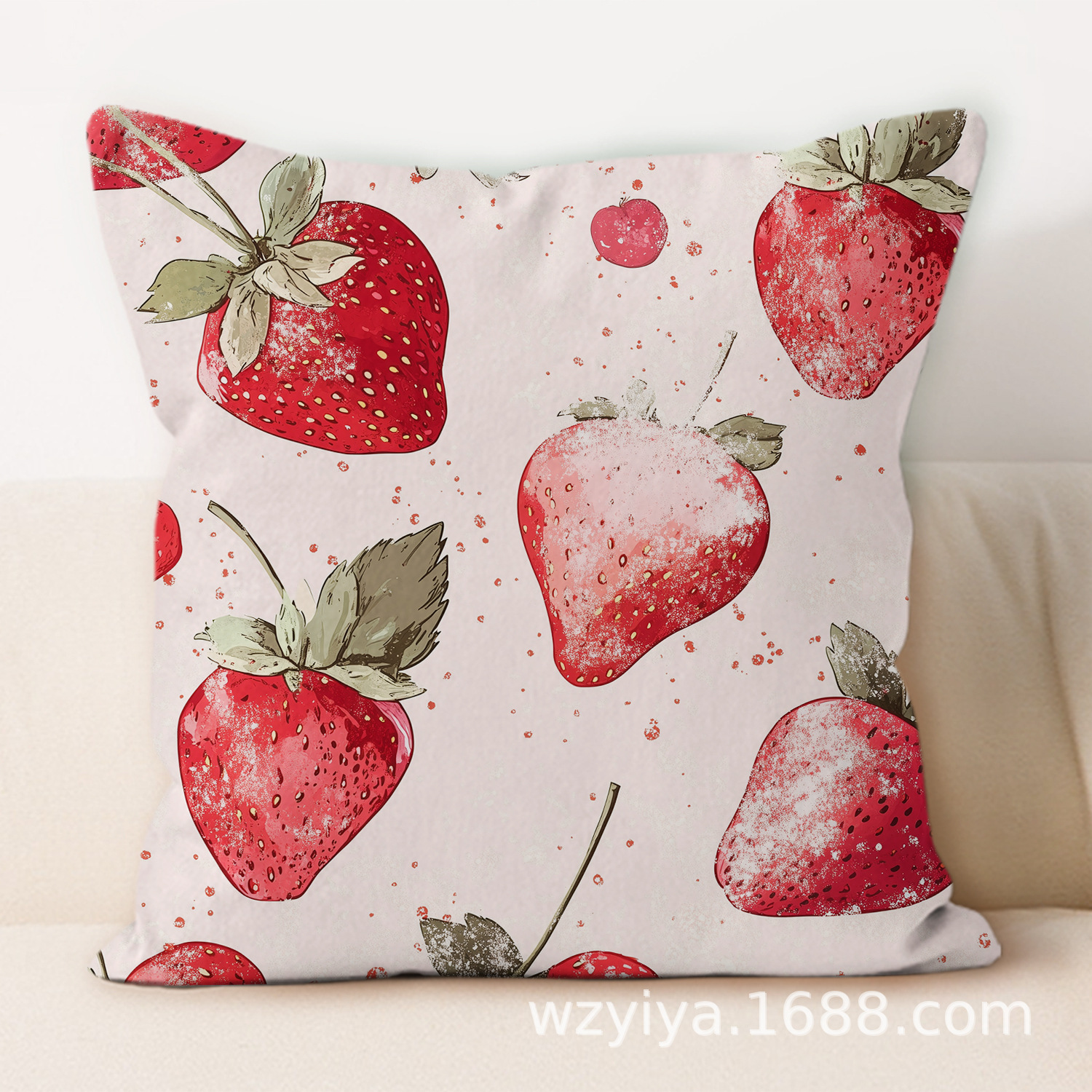 Frutas estampadas almohada acuarela moderna cuadrada sala de estar sofá dormitorio cabezal de cama almohada funda sin núcleo cojín