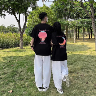 Summer Pure Cotton Short-Sleeved T-Shirt Couple Wear Lazy Style Loose Niche Design Tops for Men and Women Student Trendy Class Uniforms