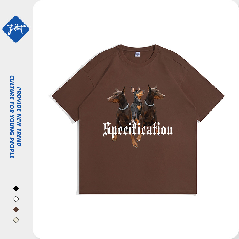 Amerikanische Trendmarke Carbine, kurzärmeliges T-Shirt für Herren, 220 g, lockere Übergröße, reine Baumwolle, tiefe Schulterpartie, Paarbasis_voghion.com