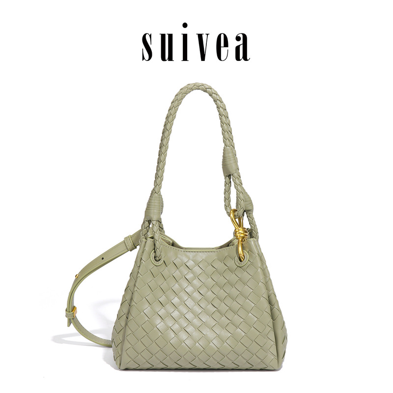 Cross-Border Exclusive Supply of Hand-Woven Bucket Bags, High-End Parachute Bags, Old Money Style Hand-Held Tote Bags, Shoulder Bags for Women