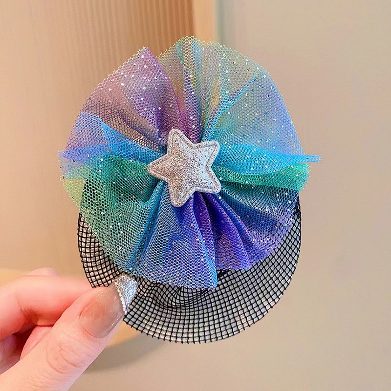 Clip de resorte para niños arco rosa clip de cabello para niñas bailar disco de cabello artefacto bola bolsillo de cabello accesorios para el cabello