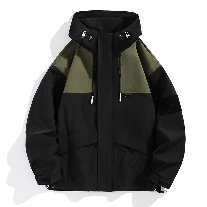 Autumn and winter jacket men's and women's waterproof windproof hooded jacket coat 2023 new live broadcast men's jacket trendy plus size