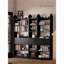 北欧整墙书柜复古简约收纳展示柜自由组合柜落地杂志柜置物柜定