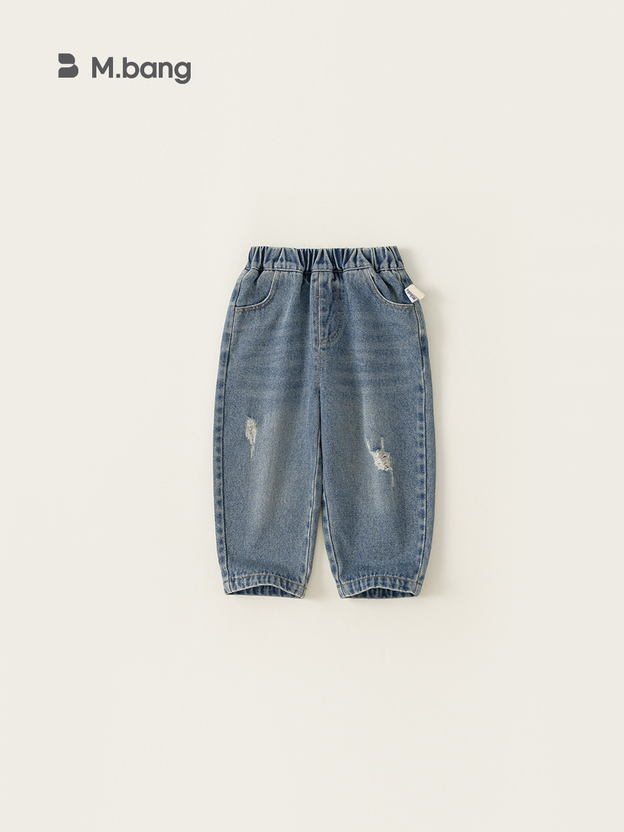 Yoobao ropa infantil coreana para niños pantalones agujeros vaqueros para niños pantalones largos de bebé sueltos nuevos vestidos de otoño