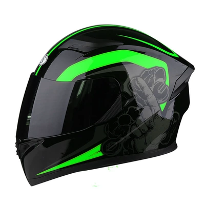 Motosiklet kaskı (dəbilqə) | Factory Direct Delivery Ais Motorcycle - green-and-black-mirror-m