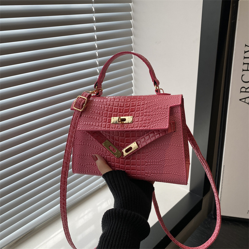 Bolso de mano blanco 2025, nuevo bolso de moda de otoño y invierno, bolso de tela, bolso de mochila, bolso de cocodrilo, bolso de Kelly