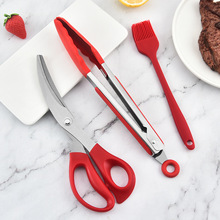 批发厨房剪刀不锈钢韩式烤肉剪刀夹子套装鸡骨剪食物夹烧烤夹套装