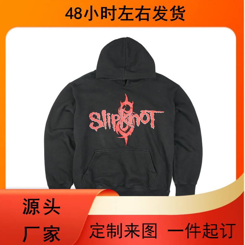 Slipknot Metal Punk Rock Devil Dark European and American Loose Direct Spray Men's Hooded Sweatshirt