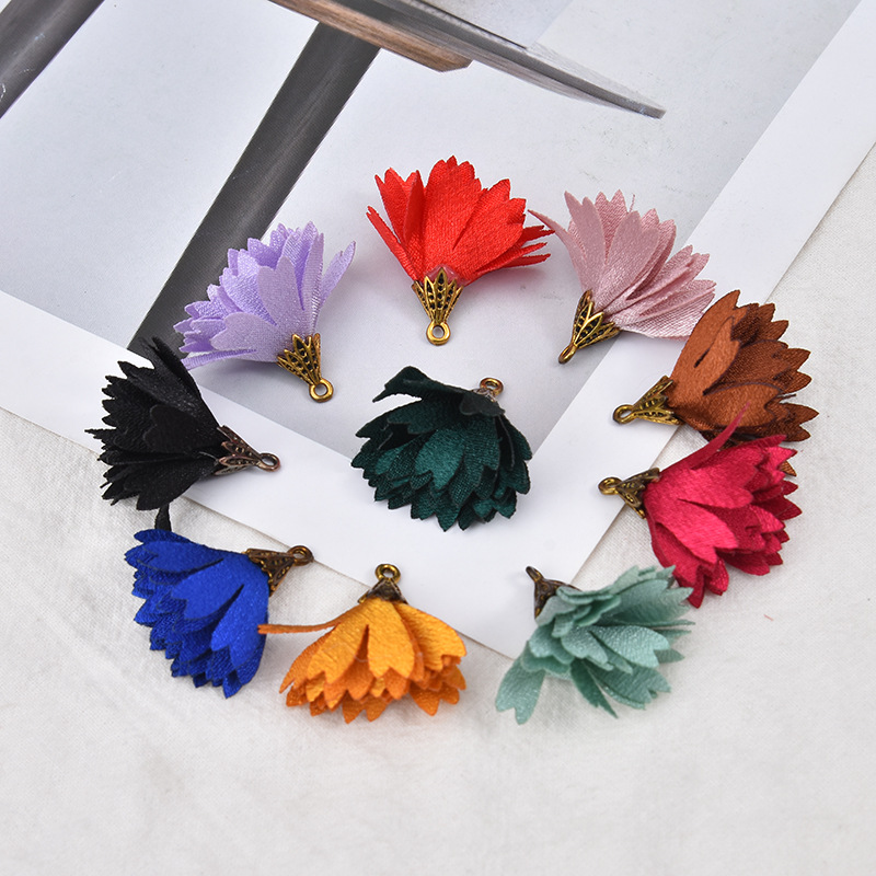 DIY Jewelry Accessories New Alloy Caps Satin Fabric Earrings Accessories Universal Accessories for Clothing, Curtains, and Brooches