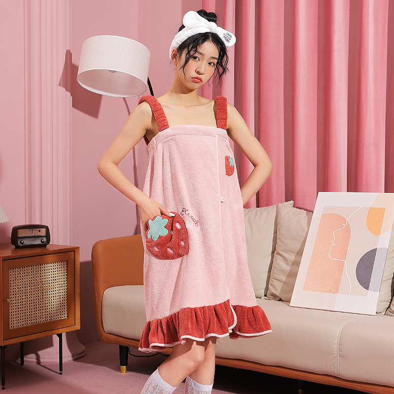 Water Lily Women's Winter Coralline Fleece Lined Braided Robe with Straps Sweet and Cute Homecoming Pajamas and Nightgowns