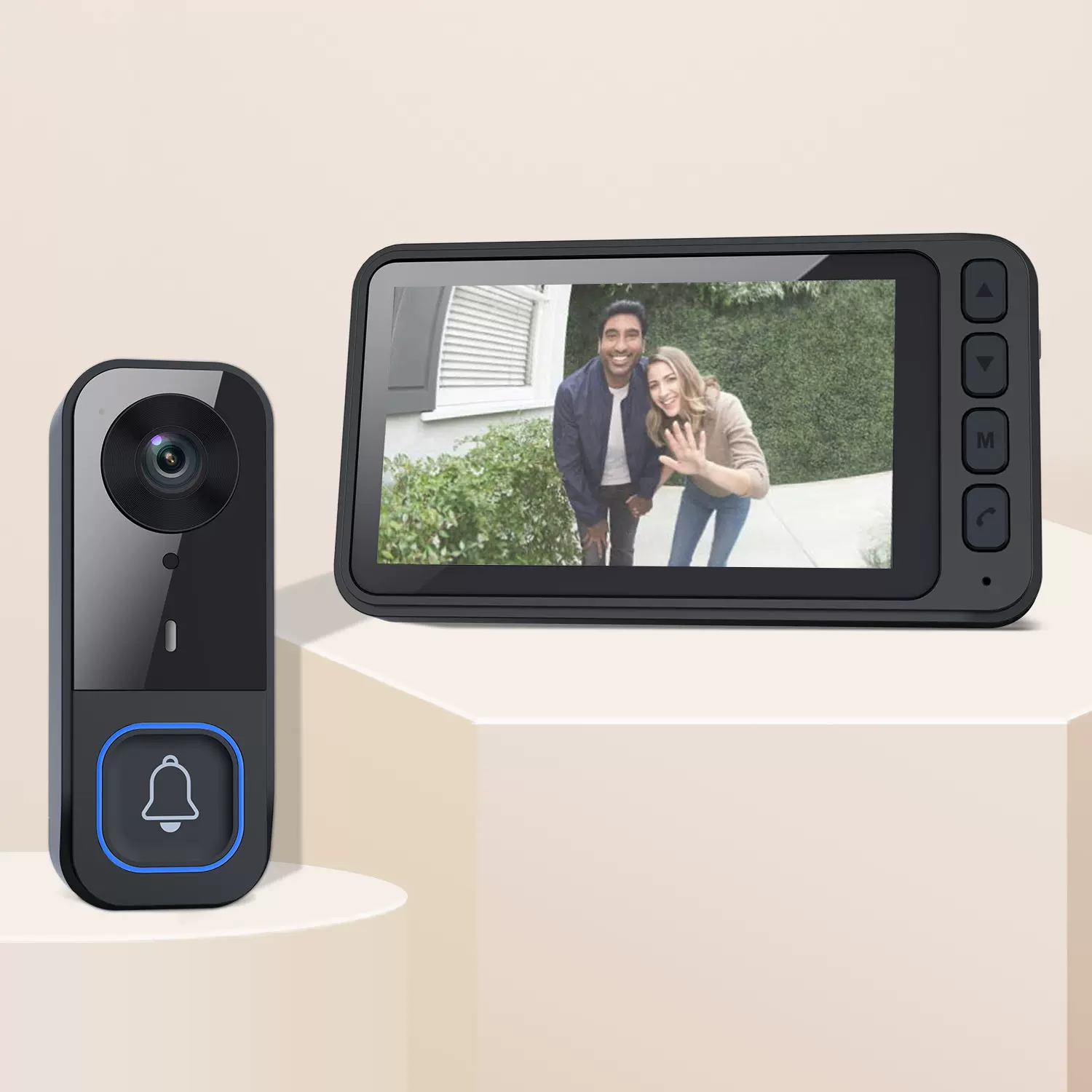 智能可视门铃无线远程可视摄像头对讲人形侦测高清夜视智能家居