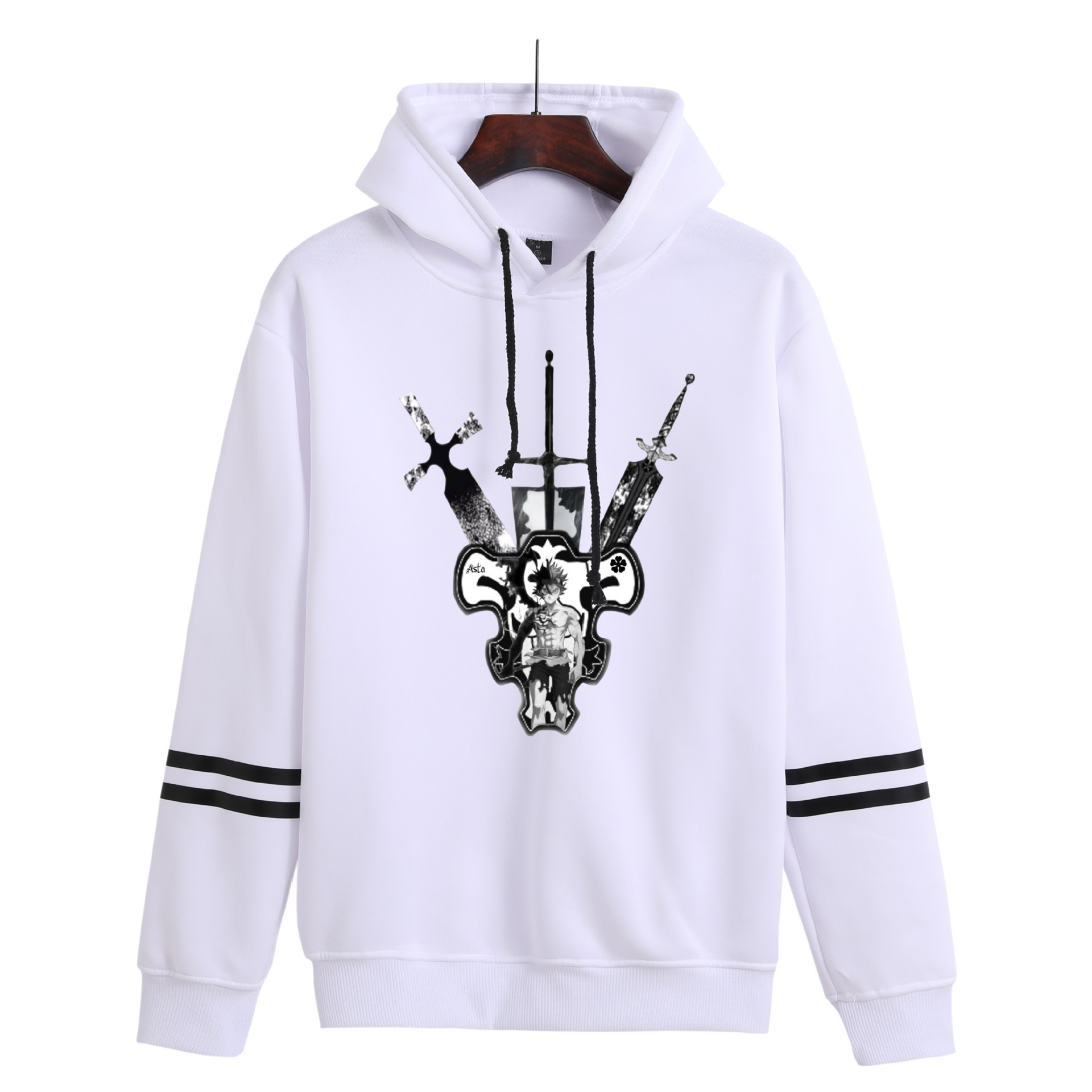 Suéter de nuevo estilo de comercio exterior, entorno de animación, suéter con capucha con estampado digital Black Clover