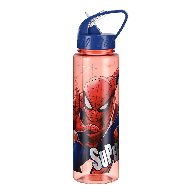 Gran por mayor PP + PET taza de agua deportiva de dibujos animados para niños taza de paja de agua potable taza de agua deportiva de gran capacidad taza de mano conveniente