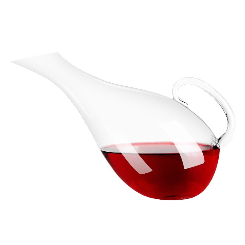 Precio de fábrica suministro directo de vidrio decantador de vino vertedor con mango oblicuo vino separador creativo vino conjunto regalo