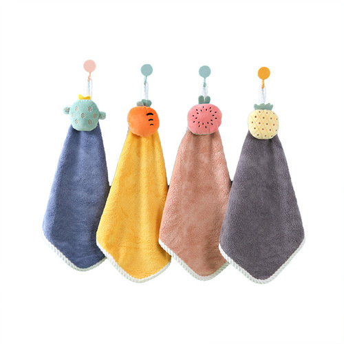 Hand towel kitchen handkerchief cartoon small square towel hanging lint-free hand towel bathroom handkerchief group purchase wholesale