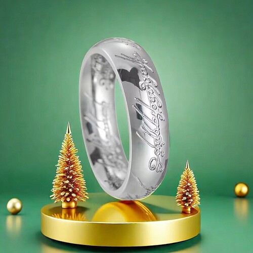 E-commerce Titanium Steel Lord of the Rings The One Ring Engraved Non-Fading Titanium Steel Couple's Ring Accessory Wholesale
