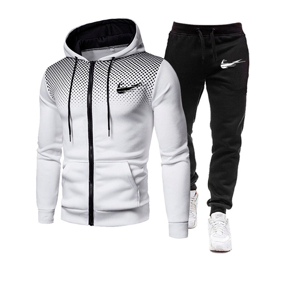Trendy Popular Foreign Trade Men's Sports Suit Hoodie Set Casual Sports Slim Hoodie Set Men's