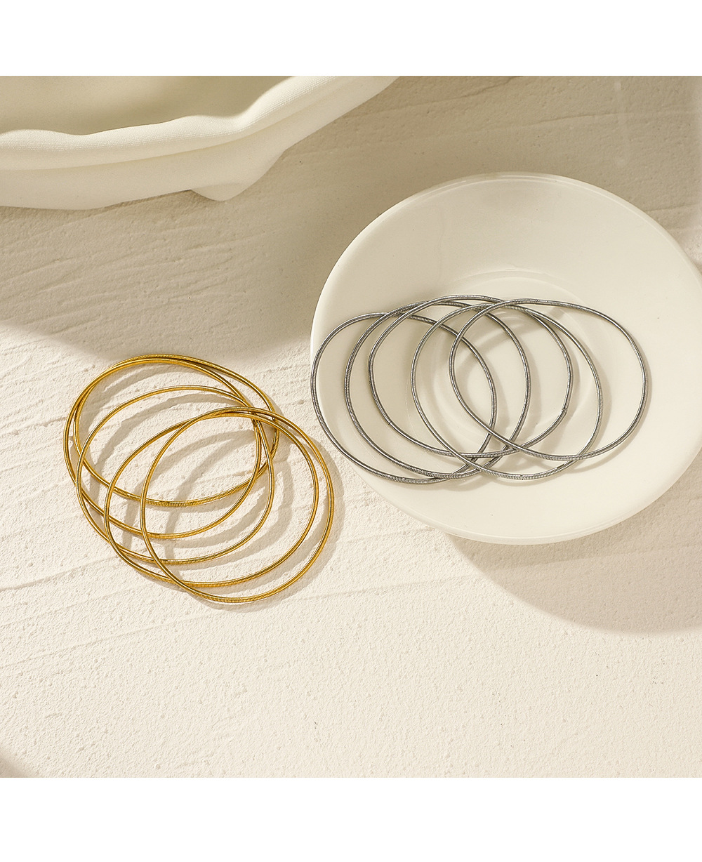 Fashion Geometric Stainless Steel Plating Bangle