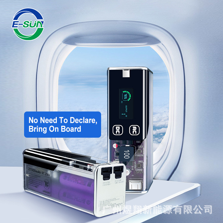 Master Power Transparent - 100W fuente de alimentación portátil de alta potencia, capacidad de 27000mAh, fuente de alimentación de emergencia al aire libre