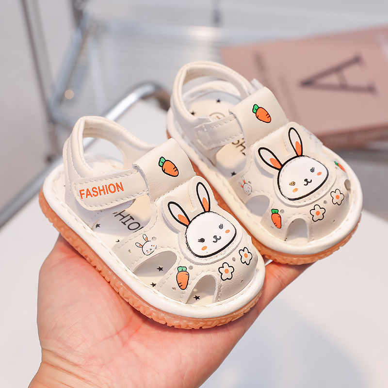 Baby cute sandals soft bottom non-slip summer baby toddler shoes Baotou anti-kick cartoon call shoes wholesale