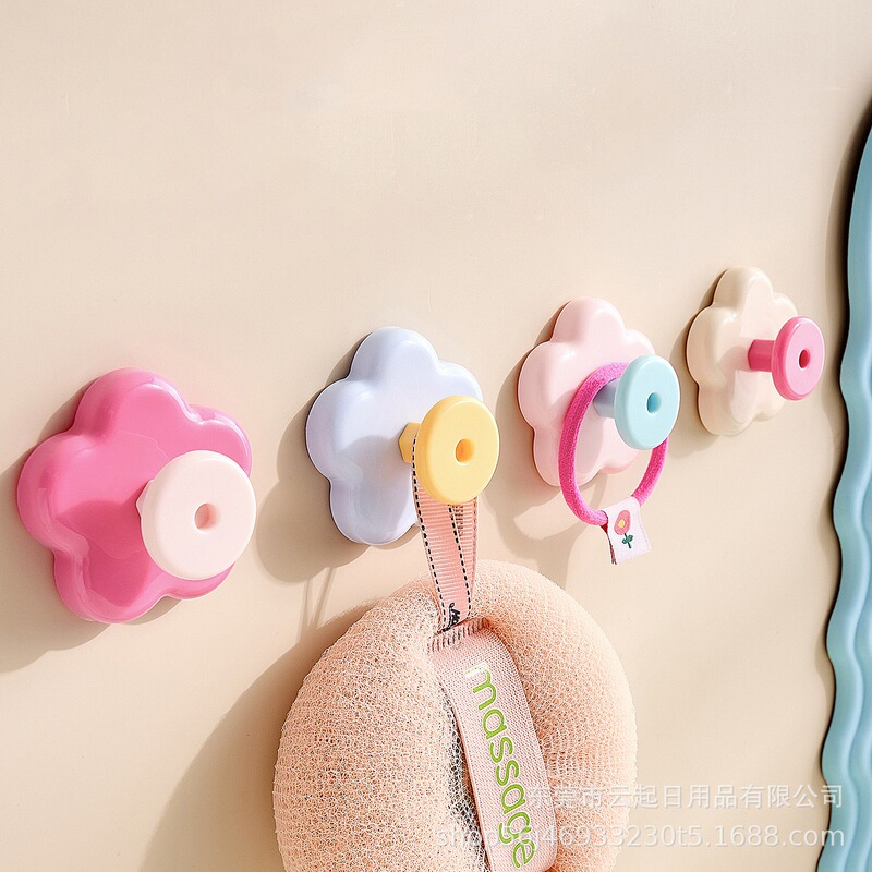 Suction Cup Hook Flower-Shaped Door Hook Key Storage Kitchen Bathroom Towel Non-Marking Adhesive Dopamine Suction Cup Hook Flower-Shaped Door Hook Key Storage Kitchen Bathroom Towel Non-Marking Adhesive Dopamine