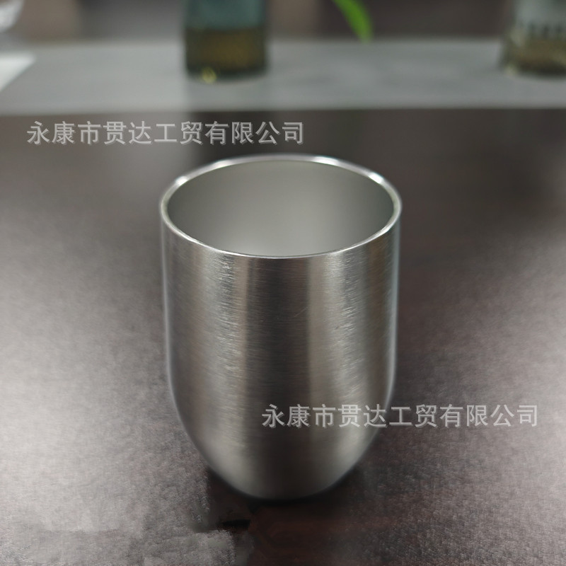 Comercio exterior transfronterizo exclusivamente para taza de cáscara de huevo de 12oz taza de agua de acero inoxidable 304 preservación al vacío de doble capa en forma de U vino tinto taza de huevo