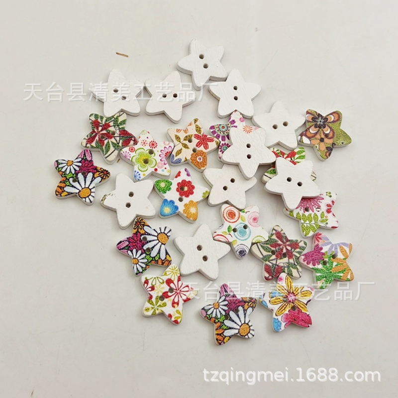 1,75 cm flores y plantas de fondo blanco estrella de cinco puntas flores y plantas pintadas de fondo blanco mezcla estrella de cinco puntas 100 por paquete