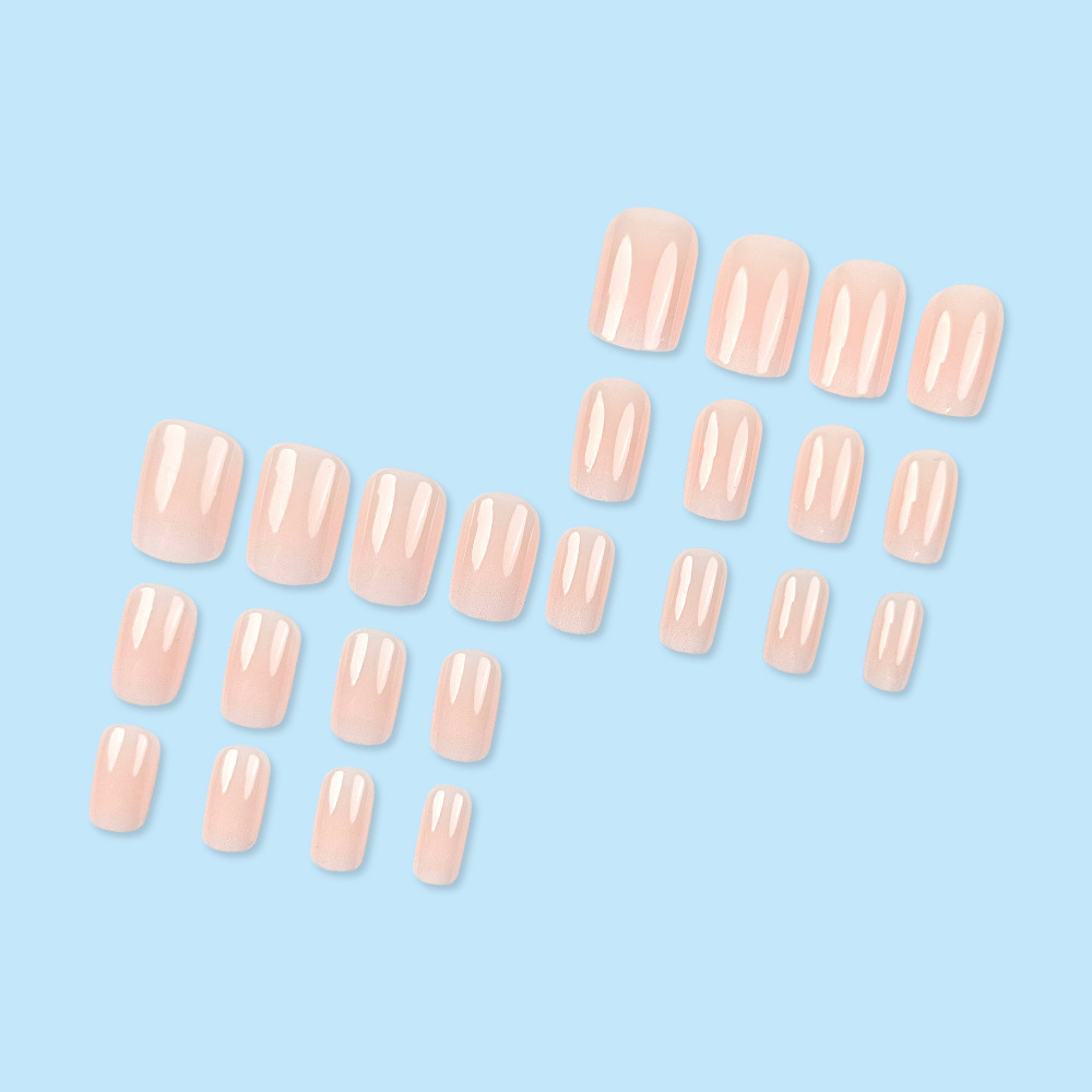 Paño de uñas de uñas degradado blanco rosa simple parche de uñas de cabeza plana dulce producto terminado al por mayor venta caliente transfronteriza