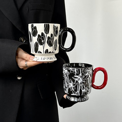 设计感马克杯小众中古风杯子陶瓷水杯下午茶拿铁杯送女生伴手礼