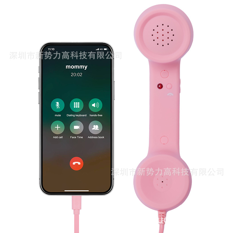 Inventario en línea popularidad de la niña corazón retró teléfono móvil auricular estudiante extraño ajuste de volumen micrófono auricular creativo teléfono