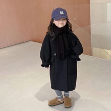 韩版儿童双面毛呢大衣2025秋冬新款女童中长款风衣洋气毛呢外套潮