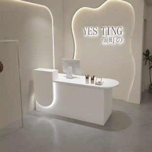 Cashier Bar Clothing Store Arc-Shaped Dessert Shop Reception Desk Commercial Front Desk Beauty Salon Barber Shop Counter Table