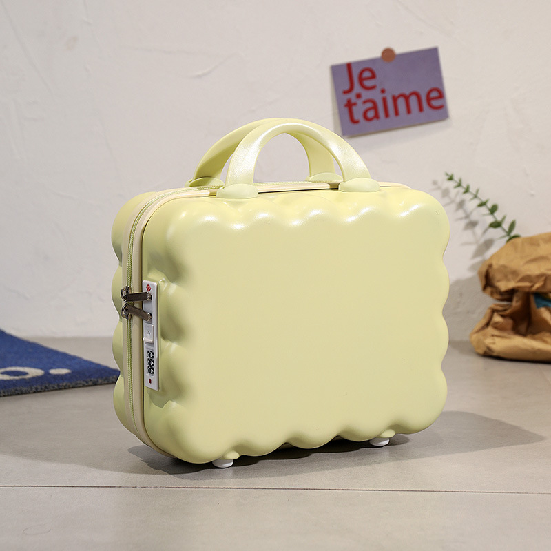 Nueva maleta cosmética japonesa y coreana, maleta de 14 pulgadas, maleta con contraseña, mini maleta pequeña, recuerdos festivos transfronterizos