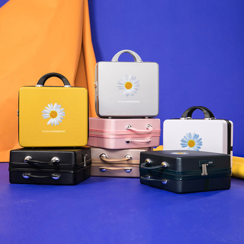 Maleta de PP hecha en fábrica caja de cremallera de 16 pulgadas Mini caja de almacenamiento de viaje patrón impreso bolsa de cosméticos de gran capacidad