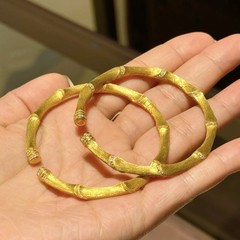 国風竹節伸線ブレスレットファッション軽贅沢風高級感節高ブレスレット金店同一百合手アクセサリー