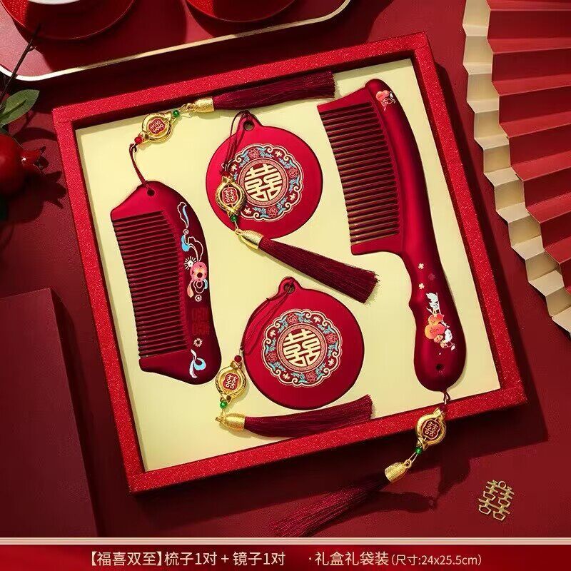 Boda rojo airbag masaje peine nueva pareja hogar electrostático peine pelo curling peine cojín de aire peine para regalo al por mayor