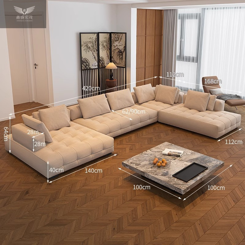 Foshan ventas directas de fábrica Lawrence sofá combinación de sala de estar tela moderna italiana simple sofá chaifei