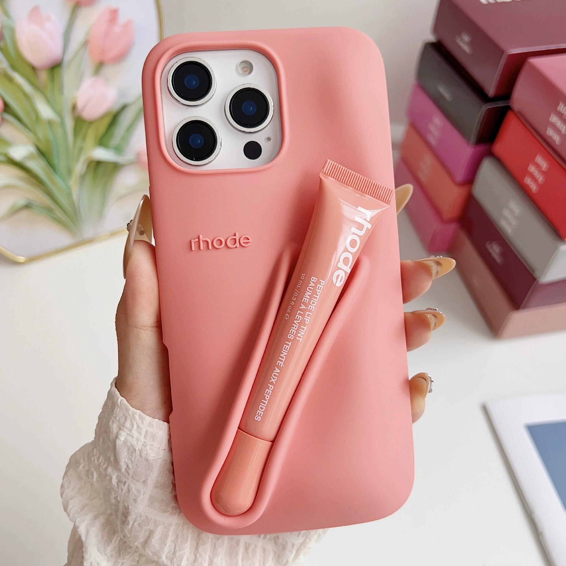 Чехол для телефона (Rhode) с Lip-Gloss силиконовый чехол, нескользящий, совместим с iPhone 11–17/Plus/Pro/Max