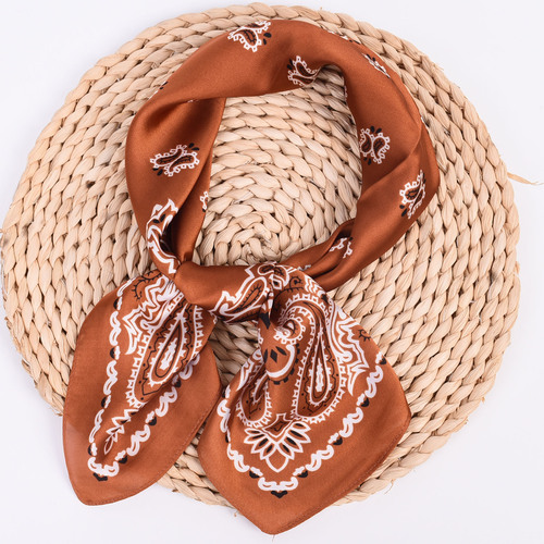Qianlu new paisley two-color small cashew satin silk 70 silk scarf wholesale small silk scarf