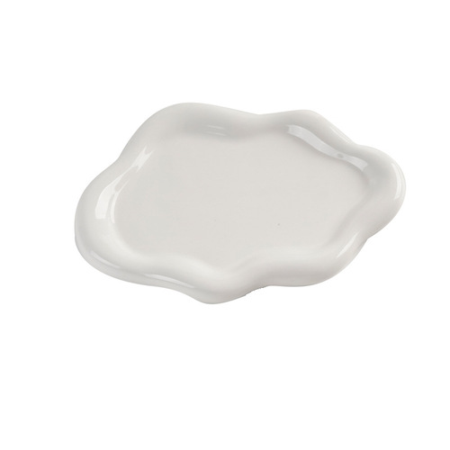 Ins creative ceramic studio lighting storage display tray electroplated silver tray, trending item luxury ceramic accessories decorative piece