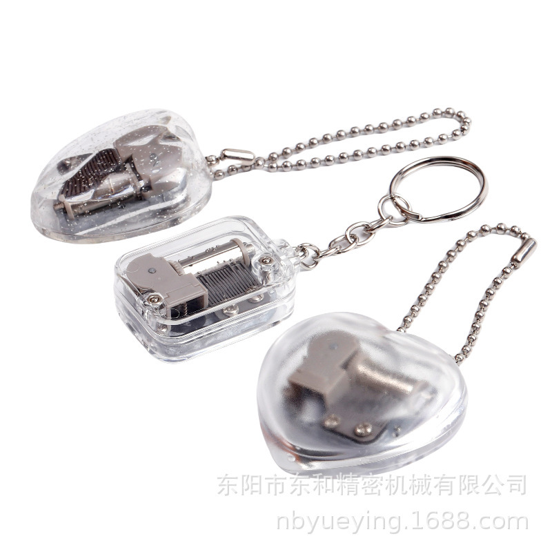 正方形アクリルキーホルダーdiyハート型音楽オルゴール創意工芸品プレゼント誕生日プレゼントペンダント|undefined