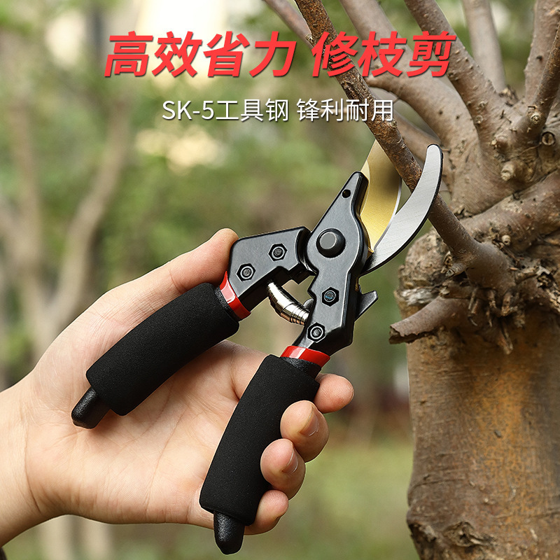 工厂批发加厚SK5钢树枝剪刀剪粗枝园林剪外贸修剪果 树修枝剪