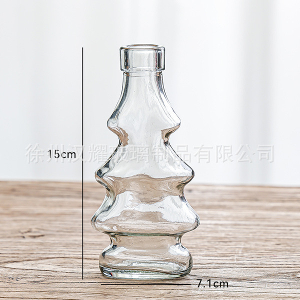 Retro light luxury relief transparent French mini glass vase living…