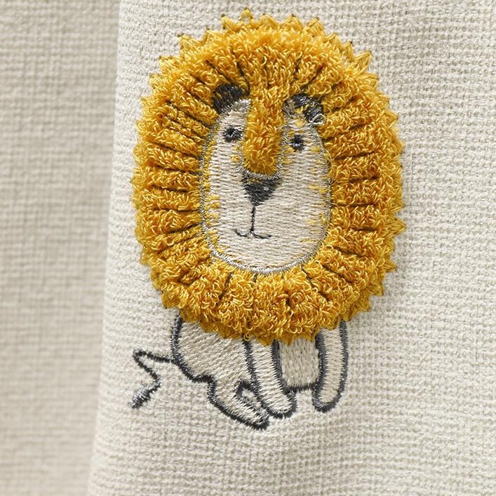 2025 新しい子供部屋カーテン男の子の寝室出窓シェニール刺繍遮光カーテン漫画ライオン|undefined
