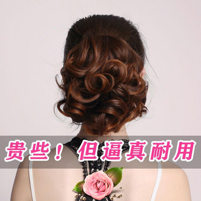正品真发假发女马尾辫抓夹绑带式短中长卷发逼真大波浪梨花卷马尾