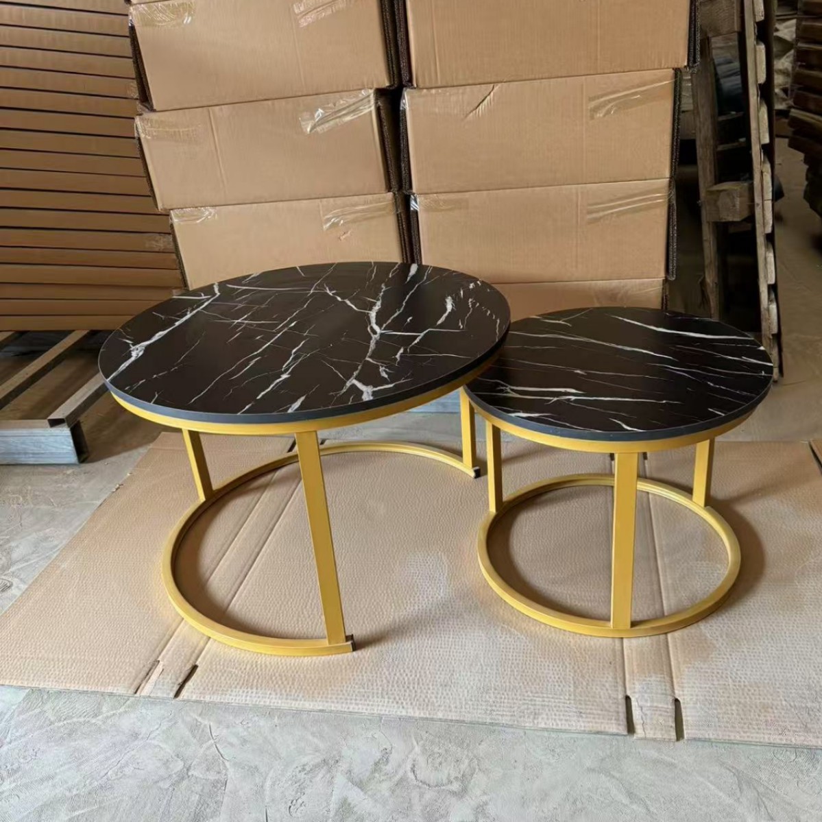 Mesa de centro Mesa de centro nórdica de alta calidad, mesa de centro de placa redonda de madera, sala de estar de estilo antiguo, mesa de centro de combinación minimalista italiana