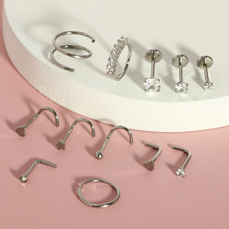 Pointed titanium steel lip stud product view