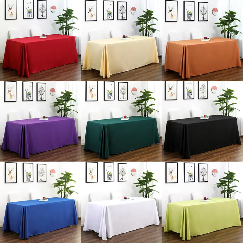 Zhejiang Manufacturer Direct Sales Printed Hotel Event Advertising Tablecloth Logo Thickeneded Pure Color Floor Push Conference Exhibition Tablecloth